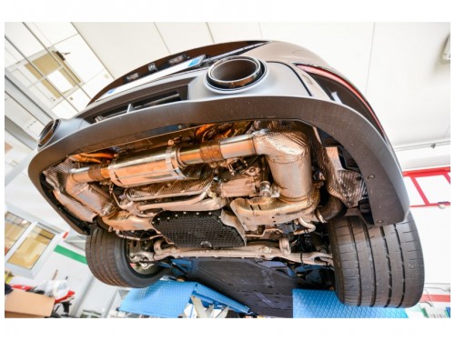 TubiStyle Porsche 911 Turbo / S 992 downpipe with sport catalytic converter GPF filter delete Exhaust
